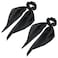 2 Pcs Knotted Bow Satin Hair Scrunchie Hair Scarf with Tail Hair Scrunchies Elastic Hair Scarf Ponytail Holder for Women and Girls (Black)