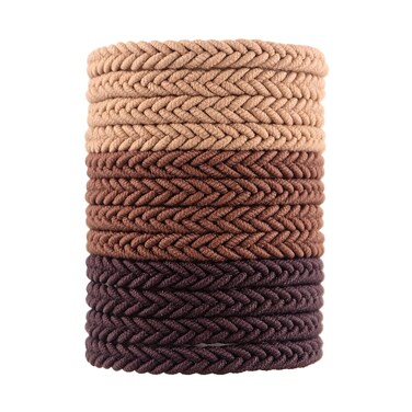 Large Blonde Pony Tails Hair Ties,Brown Hair Ties,No Damage,Thick,Braided,Bun Holders for Women,Girls,Durable Hair Tie Elastics (Brown,Black)