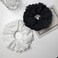 Large Hair Scrunchies Black Lace Scrunchies Elastic Hair Ties Ropes Hair Scrunchies,Ponytail Holder Hair Accessories for Ladies Girls, Thick Hair Bulk Scrunchies Accessories(Black)
