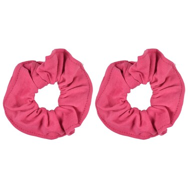 Set of 2 Large Solid Scrunchies - Hot Pink
