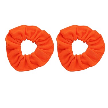 Set of 2 Large Solid Scrunchies (Neon Orange)