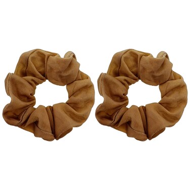 Large Solid Scrunchie - Set of 2 - Tan