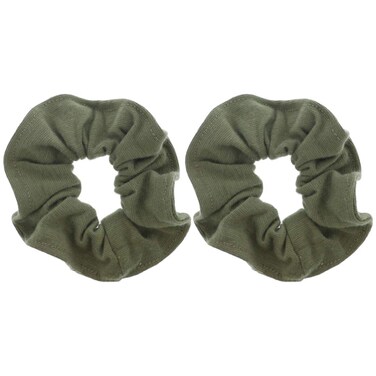 Large Solid Scrunchie - Set of 2 - Olive