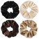 Large Scrunchies for Women 4Pcs Velvet Jumbo Scrunchies for Hair Soft Ponytail Holder Cute Colors Elastic Hair Bands Fashion Bulk Hair Ties for Teens Girls Thick Curly Thin Fine Hair