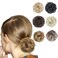 Messy Bun Hair Piece for Women - Elastic Band Hair Extension Natural Curly Ponytail Extensions - Achieve the Perfect Messy Hair Bun Look (Dark brown)