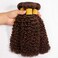 Chocolate Brown Curly Wave Bundles Color #4 Dark Brown Kinky Curly Human Hair Bundles 24 24 24 Inch Double Weft Brazilian Hair Extensions Wet and Wavy Bundles Silky Soft