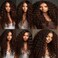 Chocolate Brown Curly Wave Bundles Color #4 Dark Brown Kinky Curly Human Hair Bundles 24 24 24 Inch Double Weft Brazilian Hair Extensions Wet and Wavy Bundles Silky Soft