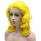 Iewig Glueless Synthetic Lace Front Wig Yellow Shoulder Length Heat Friendly Fiber Hair