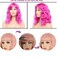 Hot Pink Wavy Wig With Bangs, Wavy Bob Wigs for Women, Wavy Bob Wig with Bangs Synthetic Natural Looking Heat Resistant Fiber Wigs Cosplay Halloween Party Wigs for Girl Colorful Costume Wigs?Hot Pink?