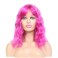 Hot Pink Wavy Wig With Bangs, Wavy Bob Wigs for Women, Wavy Bob Wig with Bangs Synthetic Natural Looking Heat Resistant Fiber Wigs Cosplay Halloween Party Wigs for Girl Colorful Costume Wigs?Hot Pink?