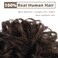 BARSDAR 100% Human Hair Bun Extension - Human Hair Messy Bun Hairpieces Brown Hair Bun Extensions for Women - Real Human Hair Bun Natural Hair Bun Scrunchies Updo Chignons Daily - Dark Brown