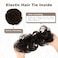 BARSDAR Human Hair Bun Extensions - Hair Buns Hair Piece Real Human Hair Bun Scrunchie for Women - Natural Dark Brown Hair Bun Extensions Updo Chignons Daily - Dark Brown