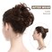 BARSDAR Human Hair Bun Extensions - Hair Buns Hair Piece Real Human Hair Bun Scrunchie for Women - Natural Dark Brown Hair Bun Extensions Updo Chignons Daily - Dark Brown
