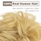 BARSDAR 100% Human Hair Bun Extension - Blonde Messy Bun Hairpieces for Women - Real Human Hair Natural Updo Chignons Daily