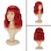 Red Wavy Wigs With Bangs Short Bob Wavy Wigs for Women Curly Synthetic Wig Wavy Cosplay Wig for Girls Daily Use Colorful Wigs(14 Inch) (Red)