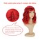 Red Wavy Wigs With Bangs Short Bob Wavy Wigs for Women Curly Synthetic Wig Wavy Cosplay Wig for Girls Daily Use Colorful Wigs(14 Inch) (Red)