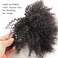 Mongolian Afro Kinky Curly Bundles Human Hair 8 10 12Inch 4B 4C Afro Kinky Bulk Human Hair Unprocessed Virgin Hair Bundles for Women Natural Black (1B, 8 10 12)