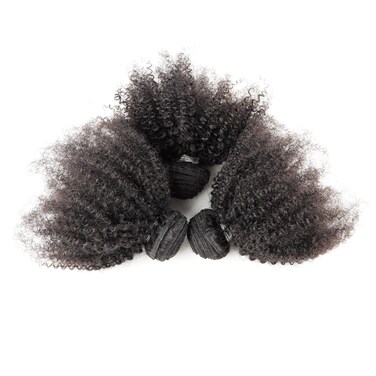 Mongolian Afro Kinky Curly Bundles Human Hair 8 10 12Inch 4B 4C Afro Kinky Bulk Human Hair Unprocessed Virgin Hair Bundles for Women Natural Black (1B, 8 10 12)