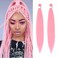 Pink Pre stretched Braiding Hair, 26 Inches Kanekalon Box Braiding Hair Extensions, 2 Packs Yaki Texture Synthetic Crochet Braids Hair