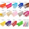 100 Strands 20" Party Colors Hair Extensions Kit I-Tip Fusion Long Straight Hairpieces Synthetic Heat Resistant Highlight Feather Micro Ring Hair Accessories, Include 100 Microbeads with Hook Tool