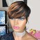 Pixie Cut Wigs for Black Women Short Layered Pixie Cut Wigs with Bangs Black with Brown Short Straight Human Hair Brazilian Virgin Human Hair Full Machine Made F1B/33 Color