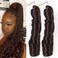 French Curly Braiding Hair for Box Braids 8 Packs 24 Inch 800G Loose Wave Braiding Hair Dark Brown Crochet Spanish Curly Spiral Synthec Hair Extensions for Women #4 (24 Inch,8 Packs)