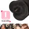 18" Long Layered Hair Toppers with Curtain Bangs Black Clip in Synthetic Wiglets Hair Pieces for Women with Thinning Hair