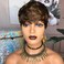 Natural Curl Human Hair Pixie Cut Wigs for Black Women Glueless Layered Short Wig with Highlight Brown 4/27 Hair Color Curly Pixie Cut Bob Wig for African American