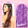12Pcs Clip in Hair Tinsel 24Inch Glitter Tinsel Hair Extensions Kit Hair Tinsel Clip in Hair Tinsel Heat Resistant Sparkly Fairy Hair Accessories for Girls Women Kids (Purple)
