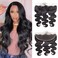 10A Body Wave Frontal 10 Inch 13x4 HD Lace Frontal Closure Human Hair 100% Brazilian Virgin Hair Body Wave Ear to Ear Transparent Lace Pre Plucked with Baby Hair