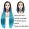 Blue Box Braided Wig for Women Long Ombre Black Sky Blue Knotless Cornrow Braids Lace Frontal Wig Hand Synthetic Lightweight Twist Braid Wigs Glueless Braiding Hair Heat Resistant Cosplay 26 Inch
