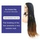 Micro Braided Box Braids Wigs Ombre Brown Braided Long Lace Front Wigs with Natural Hairline for African American Women Glueless Heat Fiber Hair Replacement Wigs Festival Drag Queen Daily Wig