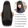 Glueless Wigs Human Hair with Bangs Straight Human Hair Wig with Bangs 150% Density 1x3inch Bleached Knots Lace Front Wigs for Black Women 18inch