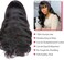 Body Wave Wigs with Bangs Human Hair Wigs for Black Women 1x3Inch Lace Front Wigs 150% Density Brazilian Virgin Hair Glueless Wig Natural Color (20INCH)