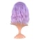 MapofBeauty Bob Wavy Short Curly Body Wave Cosplay Anime Synthetic Hair Party Wig (Light Purple to Pink)