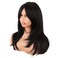 MapofBeauty 20 Inch/50 cm Long Layered With Bangs Straight Synthetic fiber Shoulder Length Hair for Daily Use or Party Wig (Black)