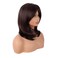 MapofBeauty 18 Inch/45 cm Layered Bangs Straight Synthetic Fiber Shoulder Length Hair Daily Use Wig (Dark Brown)