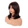 MapofBeauty 18 Inch/45 cm Layered Bangs Straight Synthetic Fiber Shoulder Length Hair Daily Use Wig (Dark Brown)