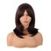MapofBeauty 18 Inch/45 cm Layered Bangs Straight Synthetic Fiber Shoulder Length Hair Daily Use Wig (Dark Brown)