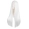 MapofBeauty 28 Inch/70cm Women Special Natural Long Straight Synthetic Wig (White)