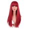 MapofBeauty 22 Inch/56 cm Women Long Straight with Flat Bangs Synthetic Hair Heat Resistant Fiber Hair for Party Cosplay Wig (Red)