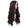 MapofBeauty 28 Inch/70 cm Long Wavy Middle Part with No Bangs Synthetic Fiber Curly Fashion Women Party Cosplay Wig (Black)