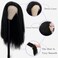 MUMPL Natural Black Kinky Straight Synthetic Lace Front Wigs For Black Women With baby Hair 26Inch 180％ Density For Cospaly Halloween Party Or Daily Use Wig