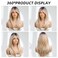 Long Blonde Wig with Bangs, Ombre Blonde Layered Synthetic Hair Wigs for Women with Dark Roots