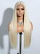 Joedir 30" Long Silky Straight 13X4 Free Parting Lace Frontal Wigs Transparent HD Lace for Women Heat Resistant Synthetic Hair wigs(Blonde)