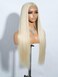 Joedir 30" Long Silky Straight 13X4 Free Parting Lace Frontal Wigs Transparent HD Lace for Women Heat Resistant Synthetic Hair wigs(Blonde)