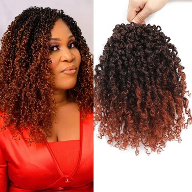 Datanala Yanky Twists Crochet Braiding Hair 10 Inch 9 Packs Crochet Hair with Curls Micro Spring Twists Crochet Hair Pre-looped Curly Crochet Braids Hair Extensions for Women (T350#/new, 10inch)