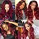 1B99J Human Hair Bundles Burgundy Body Wave Bundles Brazilian Virgin Remy Hair Extensions Two Tone Black and Burgundy Bundles 1B99j Body Wave Bundles Human Hair Weave 18 20 22 inch