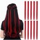 10 Pcs Hair Extensions Clip in Colored Hair Extensions Straight Hairpiece Synthetic Clip in Hairpieces for Women Girls Kids Party Highlights (Red)