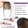 Clip on Bangs Real Human Hair Clip in Bangs Extensions Light Brown Air Bangs Fringe with Temples Hairpieces for Women Curved Bangs for Daily Wear(6# brown Bangs)